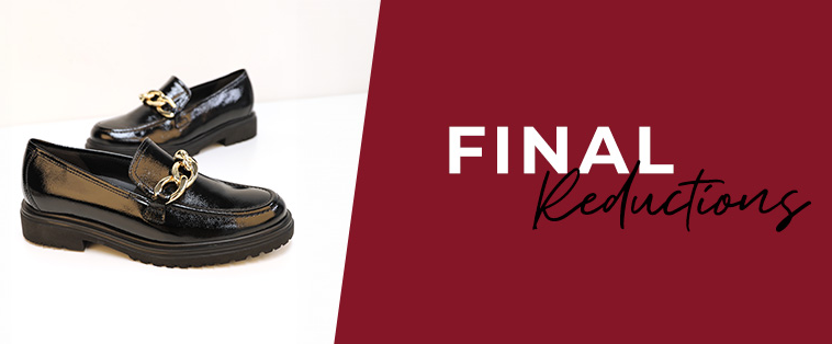 Final Reductions graphic with Florida loafers