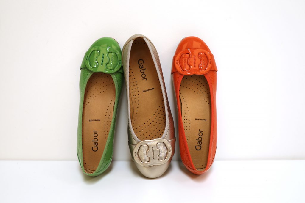 A range of multi-coloured Gabor shoes