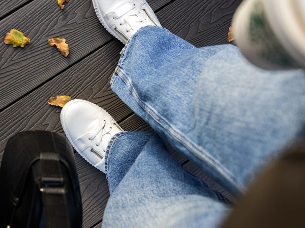 Styling white trainers this season
