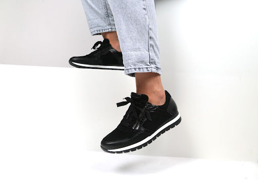 Black wide fit trainers