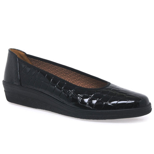 Piquet Womens Wide Fit Ballerina Pumps