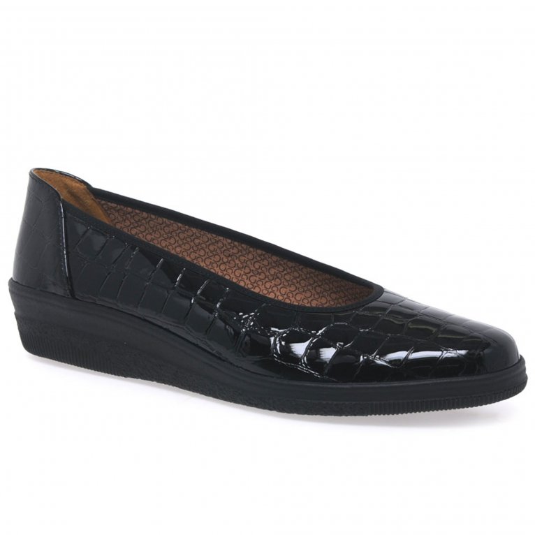 Gabor Piquet Womens Wide Fit Ballerina Pumps