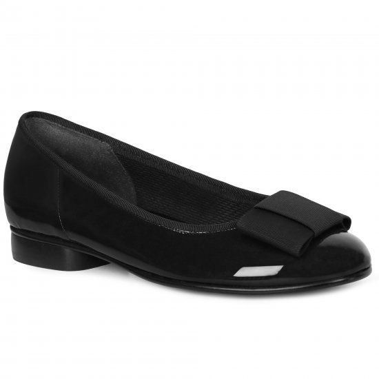 Assist Womens Bow Trim Ballerina Flats
